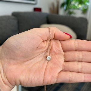 Rose gold and diamond pendant necklace